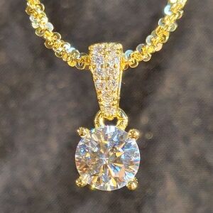 Stunning Moissanite Pendant with 22" Twisted Rope Chain